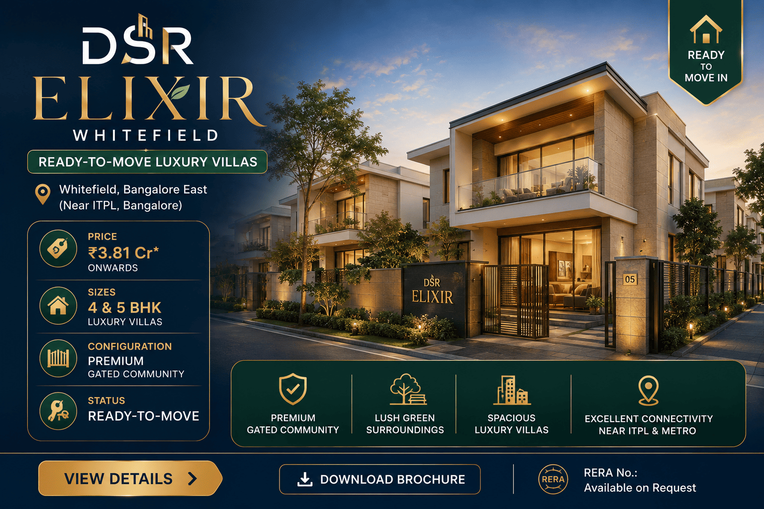 DSR Elixir - Ready-to-Move Luxury Villas in Whitefield, Bangalore