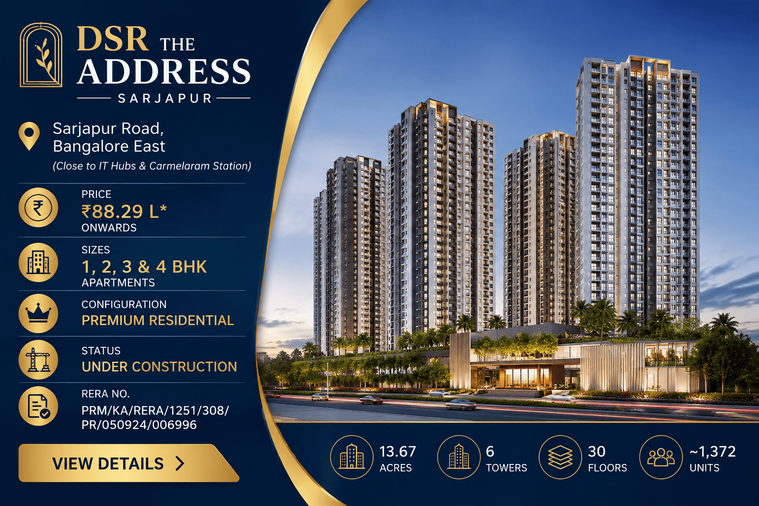 DSR The Address - Luxury Apartments on Sarjapur Road, Bangalore
