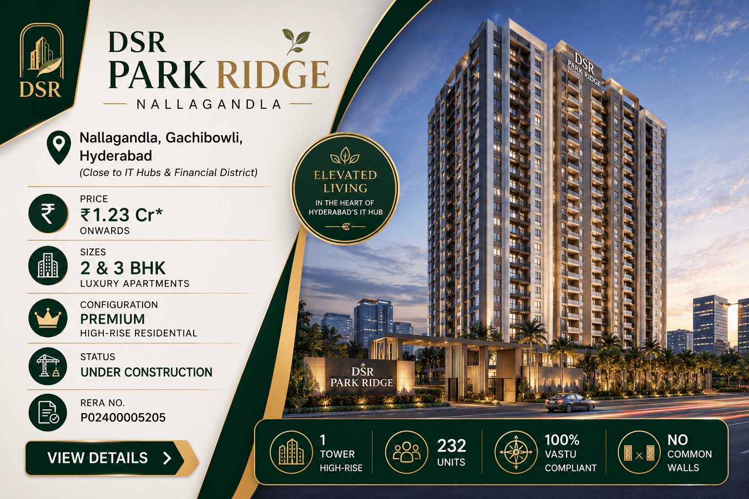 DSR Park Ridge - Luxury Apartments at Nallagandla, Hyderabad